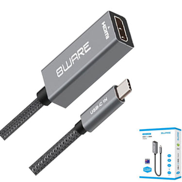 8ware 10cm USB-C to HDMI M-F Adapter Converter Cable for Laptop iPad MacBook Pro
